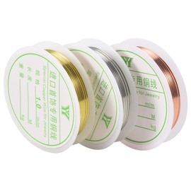 Peakloong 3 Rolls 18 Gauge Jewelry Copper,Tarnish Jewelry Beading Wire for Jewelry Making Supplies & Crafting