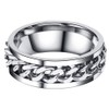 Holibanna Stainless Steel Finger Ring Band Fidget Rings Cool Chain