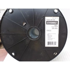 EVERBILT 810380 2/0 X 40' 304 STAINLESS STEEL PASSING LINK CHAIN W.L.L. 450LB
