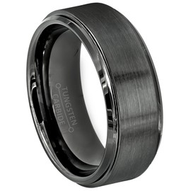Jewelry Avalanche Brushed Gunmetal Tungsten Ring, Men's Tungsten Wedding Band - #616s12.5