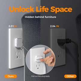 Flat Plug Surge Protector Power Bar, TESSAN 5 ft Extension Cord Indoor with 4 Outlets and 3 USB Ports, Desktop Power Strip, Mountable Charging Station for Home Office Dorm Travel