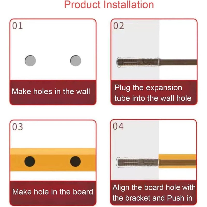 Floating Shelf Brackets - 8 Pack Heavy Duty Invisible Wooden