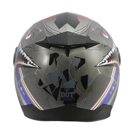 DOT Youth Helmet Off-Road Motocross Full Face Helmet ATV Dirt Bike Racing for Youth Child Kids Big Shark Mouth Pattern