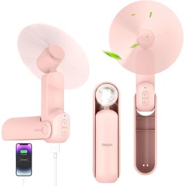 Ohjoin 4 IN 1 Portable Mini Handheld Fan,Personal Foldable Pocket Travel Fan
