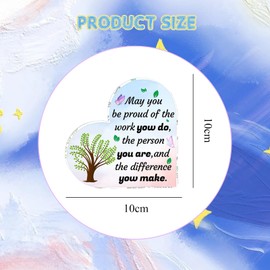 FunnAura Heart Shaped Acrylic Appreciation Gifts, 10 x 10 Cm Thank You Gift Employee