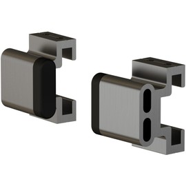 Stone Harbor Hardware Flat Track Stop Set for Sliding Doors, Satin Stainless Steel