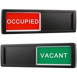Privacy Sign Vacant Occupied Home Office Restroom Conference Bathroom, Black- Size 7"x2"