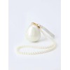 DONGSUO Pearl Effect Evening Clutch, Oval Acrylic Handbag with Beaded