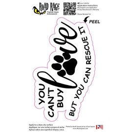 2 Pack Love Dog Cat Pet Rescues Car Decal – Bad Fish Custom Decals – Funny Cute Sticker - Premium Gloss Permanent Vinyl Waterproof 6 Year Indoor Outdoor (Black, 1)