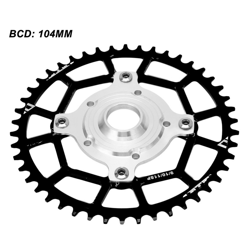 Aluminum Alloy 46T 104 BCD Chainring and Adapter Replacement for