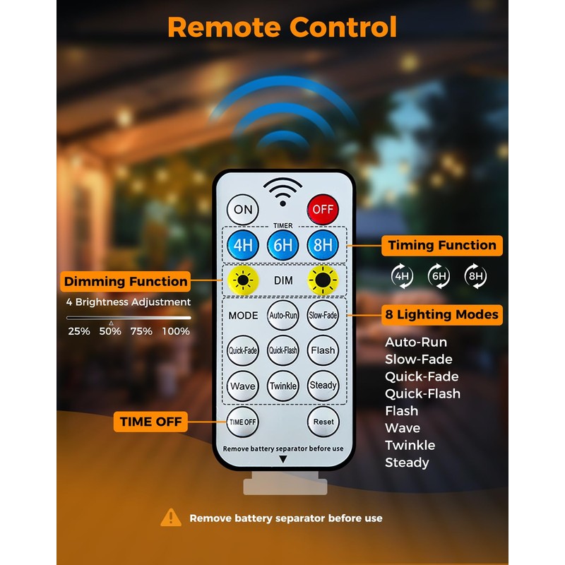 litogo Outdoor Solar Fairy Lights, 10 m G40 Bulbs, Solar