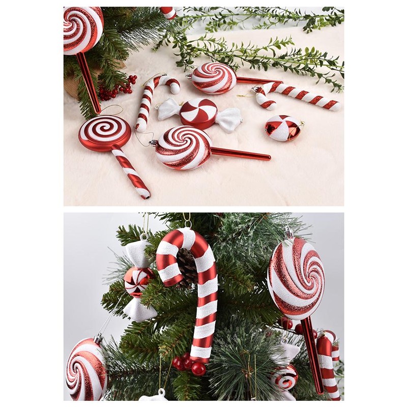 Red and White Lollipop Christmas Decorations Small Combinations Red and
