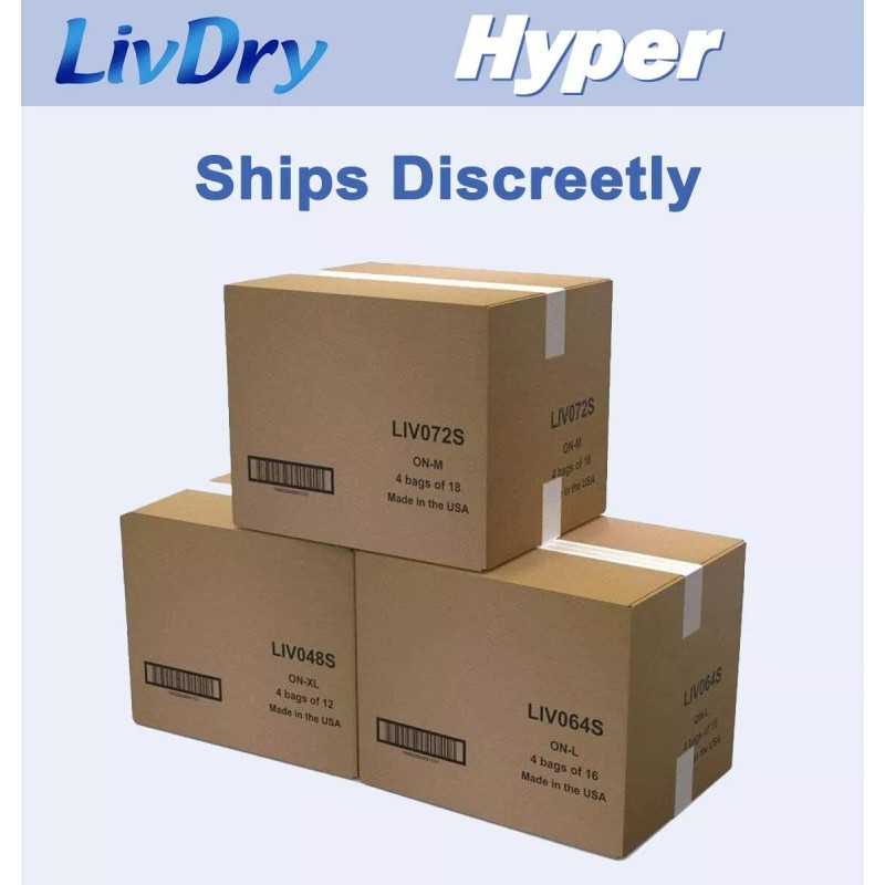 LivDry Hyper 2400 Incontinence Pads 18 Count Comfortable Leak Proof