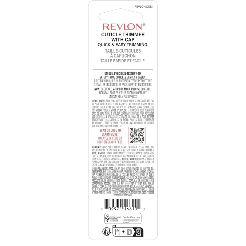 Revlon Cuticle Trimmer w/ Cap, Cuticle Remover Tool, Nail Care,