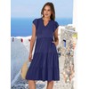 ANRABESS Womens Summer Ruffle Sleeve V Neck Midi Dress 2024