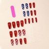 24Pcs Independence Day Press on Nails Medium Coffin Fake Nails
