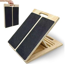 Zihvfzu Portable Wooden Slant Board for Calf Stretching,Adjustable Incline Calf Stretcher and Squat Wedge for Exercise, Physical Therapy and Ankle Mobility,for Knees, Feet and Achilles Support