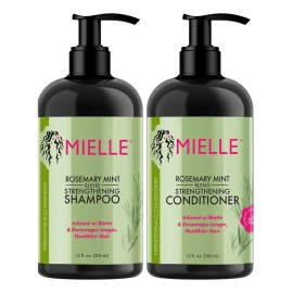 Set Fortalecedor De Menta Y Romero, 4 Piezas, Mielle Organic