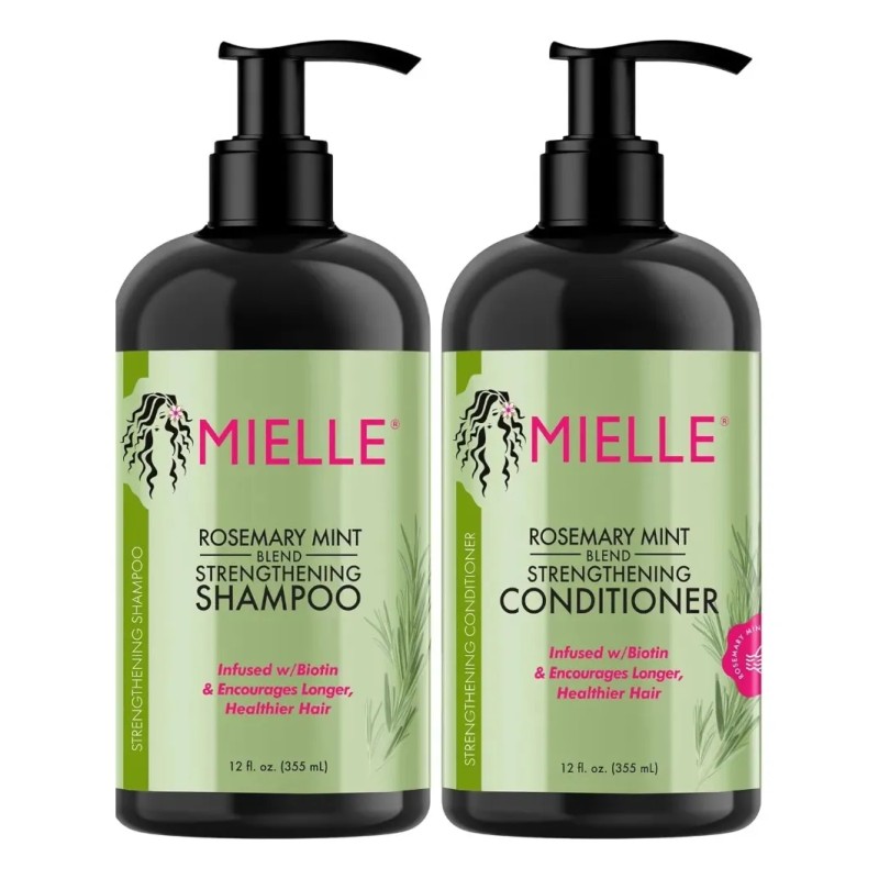 Set Fortalecedor De Menta Y Romero, 4 Piezas, Mielle Organic
