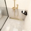 Linear Shower Drain - 18 Inch Brushed Gold, with Grate