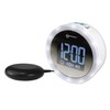 95dB Loud Alarm Clock with Bright Flashing Lights, Vibrating Pad