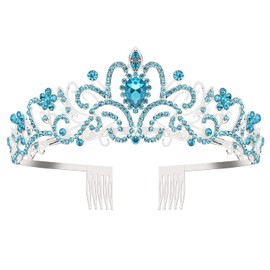 COCIDE Blue Tiara Crowns Crystal Headband Princess Rhinestone Crown with Combs Bride Headbands Bridal Wedding Prom Birthday Party Hair Accessories Jewelry for Women and Girls