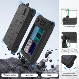 Koroao Fish Finder Silicone Skin Protective Case and Sun Cover for Lowrance Eagle 7’’– Full-Coverage, Anti-Scratch, Non-Slip Case（Black）