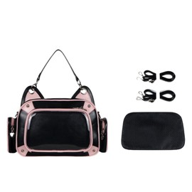 Vobomo Cat Ita Bag Pin Display Backpack PU Leather Backpack Y2k Single Shoulder Crossbody Bag (Pink-black)