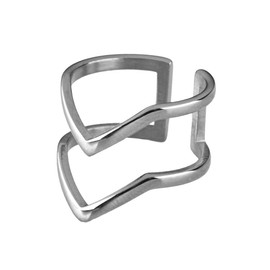 LuckyLy Anillos de Mujer de Acero Inoxidable Color Plata, Diseño Moderno y Ligeramente Ajustable/Unitalla – Joyería para Mujer Ideal como Regalos para Mujer y Regalos para Novia, Modelo Diane