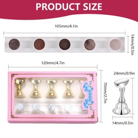 KEQAR 2pcs Nail Racks Nail Clips Nail Practice Clips Nail Manicure Tools Nail Tip Holder Nail Practice Holder Nail Tips Manicure Tool (Silver and Clear)