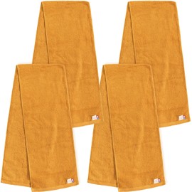 Bloom Imabari Towel Certified Muffler Towel Set of 4 Field Sports Towel 8.7 x 39.4 inches (22 x 100 cm) Soft Absorbent Quick Drying Room Drying Outdoors 100% Cotton Made in Japan (Pumpkin Orange)