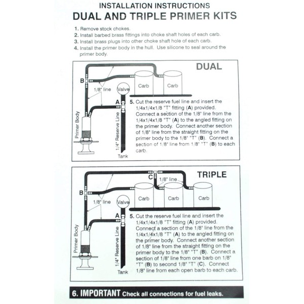 TRIPLE CARB PRIMER KIT Compatibility with 38 40 Fit for