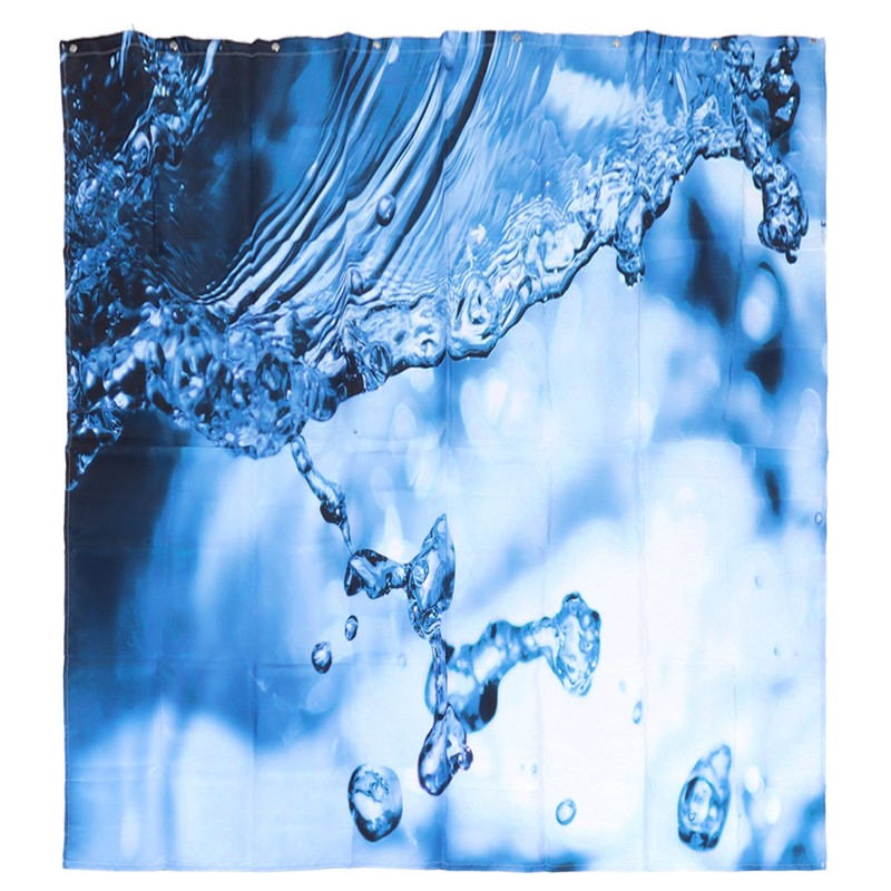 Shower Curtain Set Waterproof Hanging Bath Curtain with Rings Bathroom