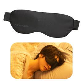 ATEX AX-HX130bk Eye Care Hot Eye Mask, Silk Heater, One Size Fits Most, Cordless Eyes, Lourdes Female Hot AX-HX130bk, Black, Japanese Domestic Manufacturer, Mother's Day Gift