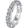 Cubic Zircon Eternity Style Stacking Wedding Band Statement Promise Ring