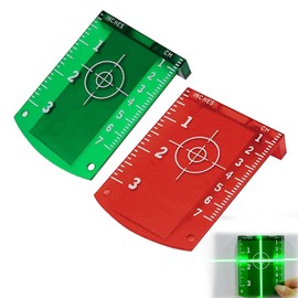 Pack of 2 Laser Target Board, Red, Green Laser Target Board, Laser Receiver Target Boards, Reflector Laser Target Board, Laser Receiver, Crossing Laser Measuring Device, for Improving Laser Visibility