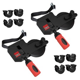 Upgraded Strap Clamp, Strap Clamp for Woodworking Band Clamp with 23 ft Variable Angle Strap Clamp, Corner Camp Picture Frame Clamps Fits for Square, Round/Irregular Shaped, Barrel-2 PACK