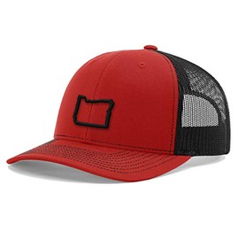 Oregon Team Pride Snapback Richardson Trucker Hat (US, Alpha, One Size, Red/Black-Black Thread)