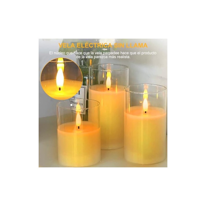3pcsVelas decorativas,Velas Eléctricas Sin Llamas,Velas led,velas electricas,Velas de pilas con