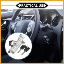 Partuto Ignition Lock Cylinder Kit Compatible for Citroen Relay 2006-Now on All Models, Durable Metal Silver Tone Ignition Switch Cylinder Replacement