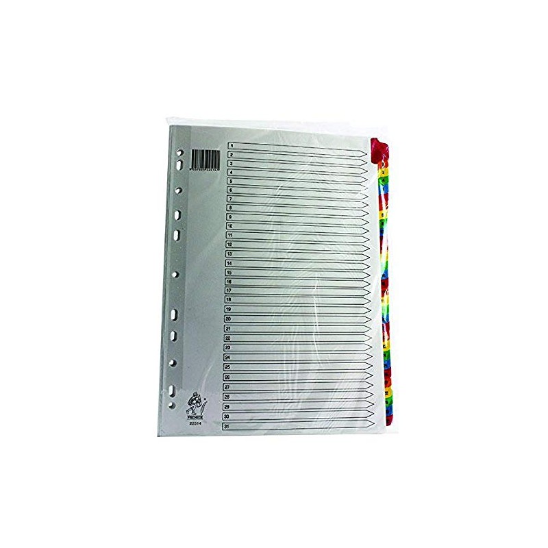 Rexel Mylar 1-31-Register A4 verstärkt weiß