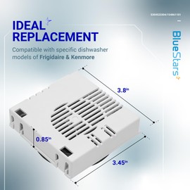 BlueStars 5304523304 154861101 fgid2466qf6a fgid2466qb7a Dishwasher Vent Assembly - Compatible with Frigidaire Kenmore Dishwashers - Fan Motor Vent Blower Assembly Replacement 154773301 154682301
