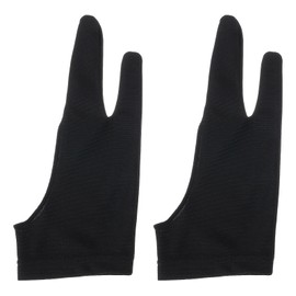 sourcing map 2pcs Artists Drawing Glove for Digital Drawing Tablet, Art Glove for Right/Left Hand, Small 8" x 3" Black