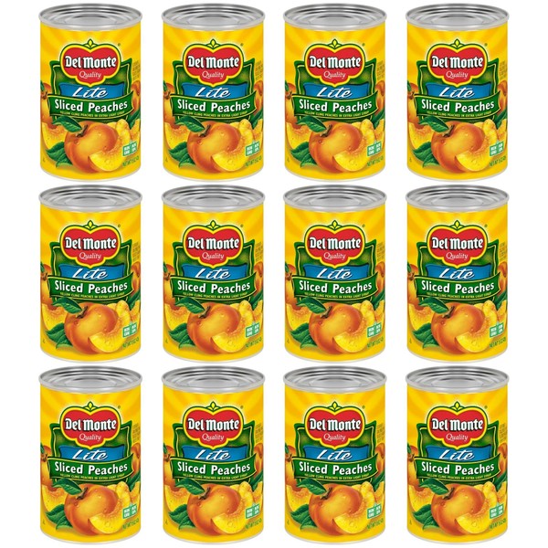 Del Monte Foods Sliced Yellow Peaches in Extra Light Syrup, 15 Ounce (Pack of 12)