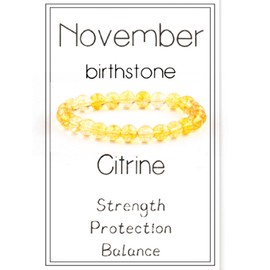 MMIUAEG Birthstone Crystal Beads Bracelets for Women Men Colorful Stone Bracelet for Women Zodiac Month Bracelet Birthday Graduation Gifts-November