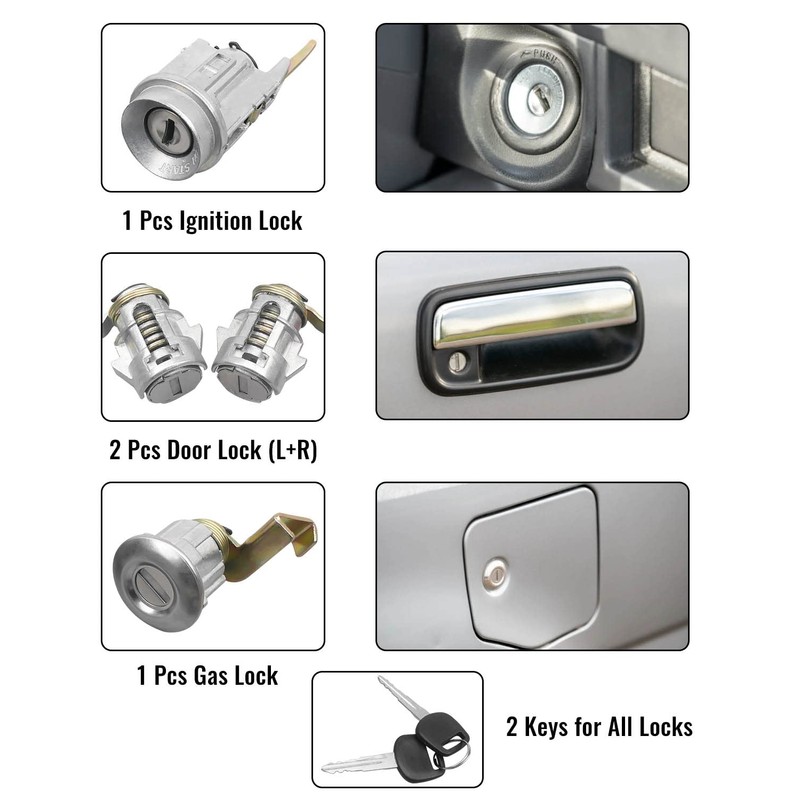 Ignition Switch Lock Cylinder Doors Lock Set Fit for Toyota