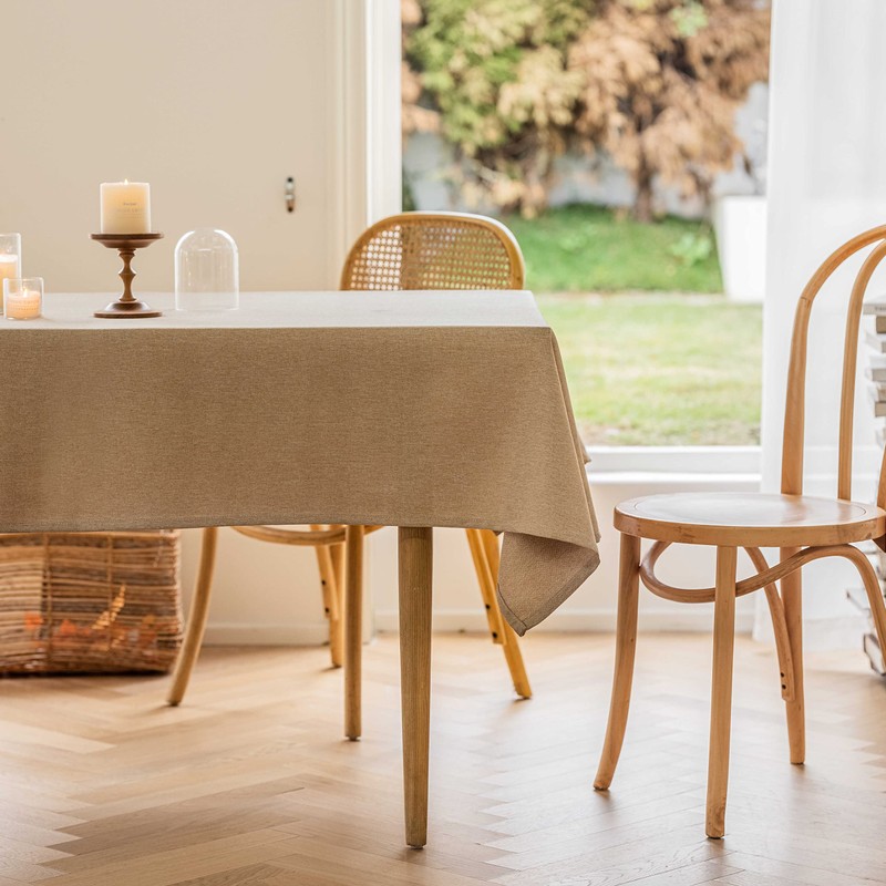 Home Brilliant Table Cloth Rectangular Washable, Waterproof Tablecloth Faux Linen