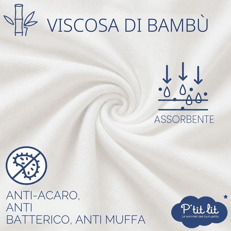 P'tit Lit - Coprimaterasso per bebè Bamboo - navicella -