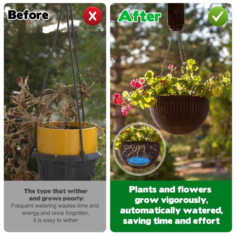 10 Set Invisble Hanging Basket Self Watering Insert, 9.4” Hanging