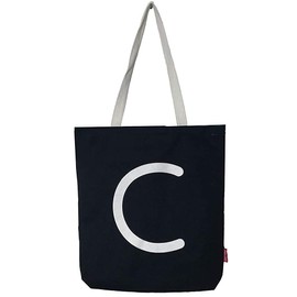 Hello-Bags. Canvas Shopping Bag Outer: 100% Cotton. Includes Zip, Lining and Inner Pocket. Packaged in a KRAFT Gift Envelope. Model: "C". Colour: Ecru / Black., Black (Black), Beach bag